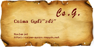 Csima Győző névjegykártya